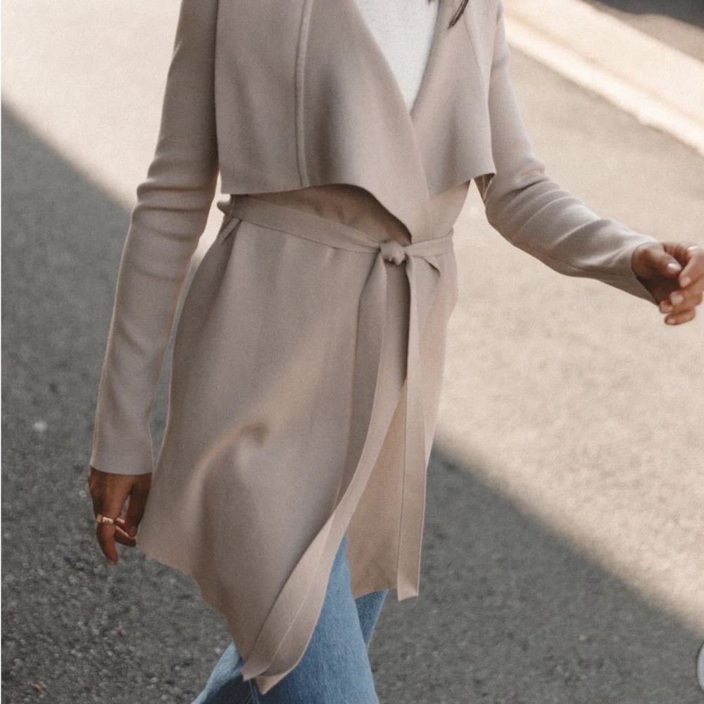 Beige Waterfall Cardigan